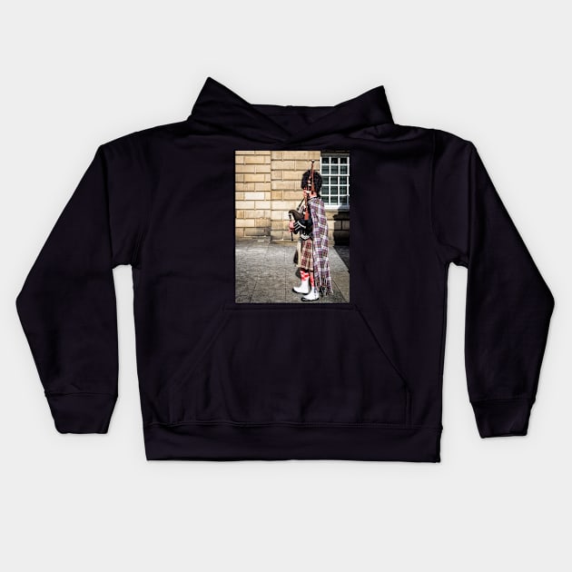 Bagpipe Player Kids Hoodie by ansaharju